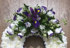 Purple and white wreath